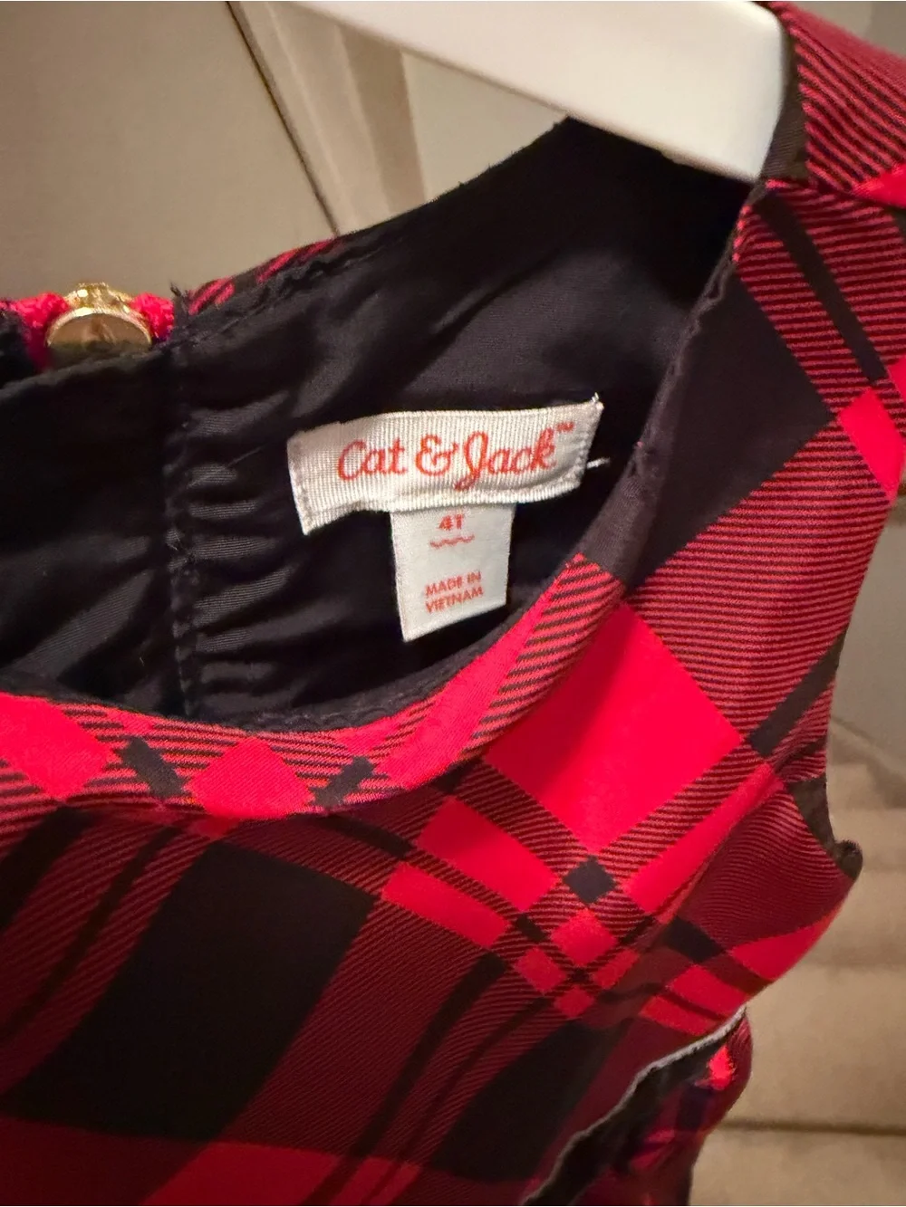 Cat & Jack Red and Black Plaid Holiday Dress